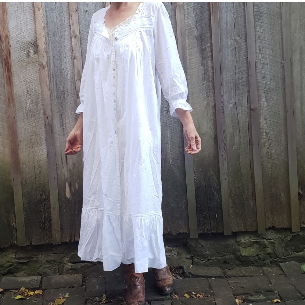 Eileen West Cotton Chemise Dress size large cotton